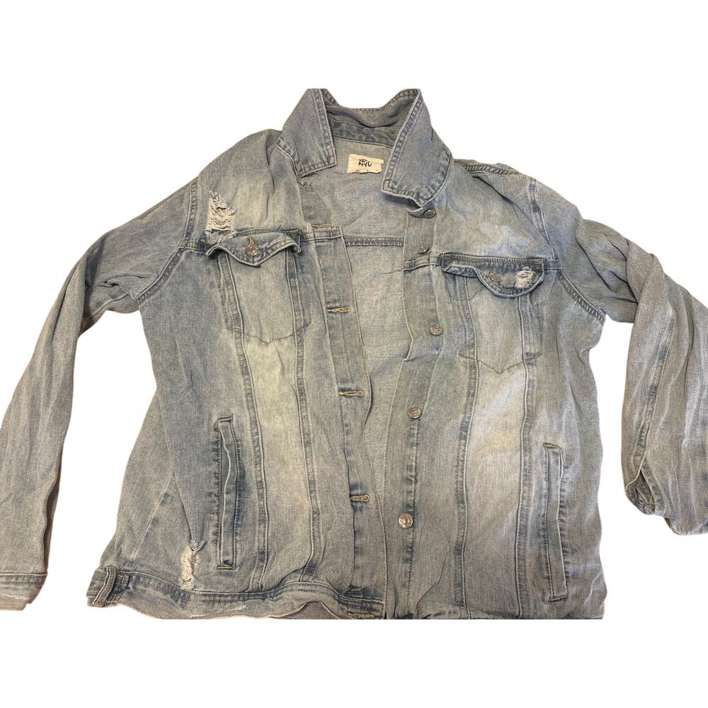 MADDEN NYC Denim Jacket Women's L Long Sleeve Casual Outerwear